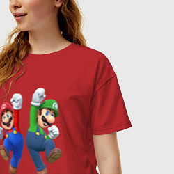 Футболка оверсайз женская Марио и Луиджи, цвет: красный — фото 2