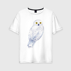 Женская футболка оверсайз Белая полярная сова