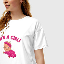 Футболка оверсайз женская Это девочка!, цвет: белый — фото 2