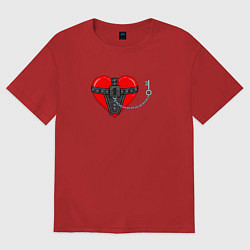 Женская футболка оверсайз Сердце и ключ