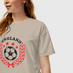 Футболка оверсайз женская England wings, цвет: миндальный — фото 2
