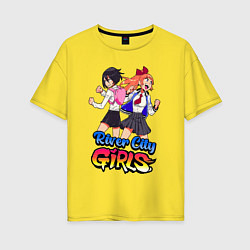 Футболка оверсайз женская River city girls - fighting, цвет: желтый