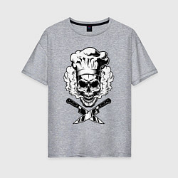 Женская футболка оверсайз The cooks skull