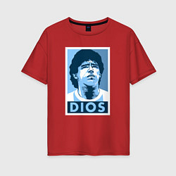 Футболка оверсайз женская Dios Maradona, цвет: красный