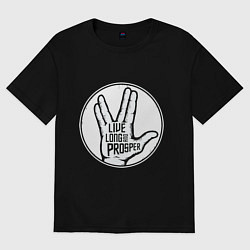 Футболка оверсайз женская Стар трек - Живи долго и процветай, цвет: черный