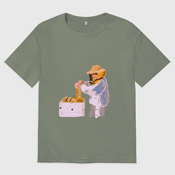 Женская футболка оверсайз Пчеловод и его пасека