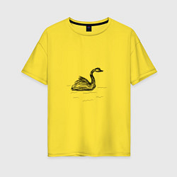 Футболка оверсайз женская Черный лебедь, цвет: желтый