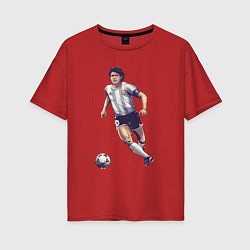 Женская футболка оверсайз Maradona football