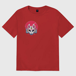 Женская футболка оверсайз Маска Кицунэ