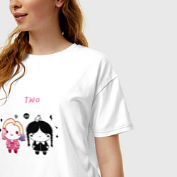 Футболка оверсайз женская Nevermore Уэнздей и Энид Синклер, цвет: белый — фото 2