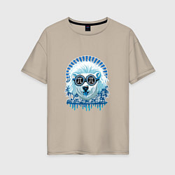 Футболка оверсайз женская Blue bear, цвет: миндальный