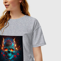 Футболка оверсайз женская Сила огня, цвет: меланж — фото 2