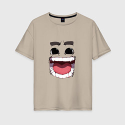 Футболка оверсайз женская Funny smile, цвет: миндальный