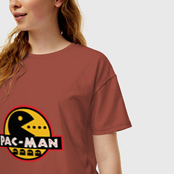 Футболка оверсайз женская Pac-man game, цвет: кирпичный — фото 2