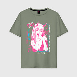 Футболка оверсайз женская Zero Two anime, цвет: авокадо