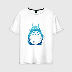 Футболка оверсайз женская Blue Totoro, цвет: белый