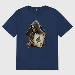 Женская футболка оверсайз Скелет с картой