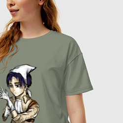 Футболка оверсайз женская Леви уборщик, цвет: авокадо — фото 2