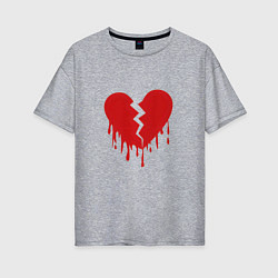 Женская футболка оверсайз Большое разбитое сердце