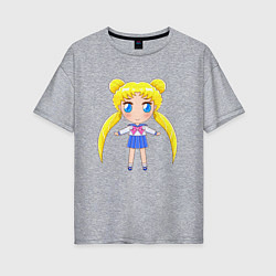 Женская футболка оверсайз Sailor moon chibi