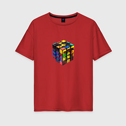 Женская футболка оверсайз Кубик-рубик