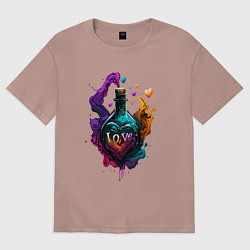 Футболка оверсайз женская Зелье для любви, цвет: пыльно-розовый