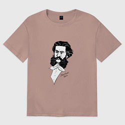 Футболка оверсайз женская Иоганн Штраус, цвет: пыльно-розовый