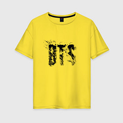 Футболка оверсайз женская BTS logo, цвет: желтый