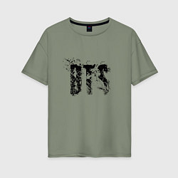 Футболка оверсайз женская BTS logo, цвет: авокадо