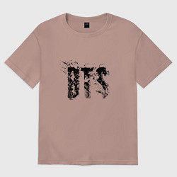 Футболка оверсайз женская BTS logo, цвет: пыльно-розовый