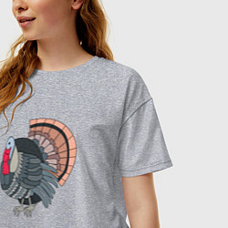 Футболка оверсайз женская Индюк, цвет: меланж — фото 2