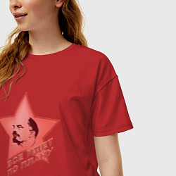 Футболка оверсайз женская Ленин с красной звездой, цвет: красный — фото 2
