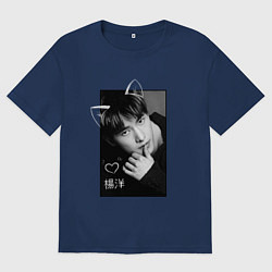 Женская футболка оверсайз Котик Ян Ян