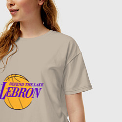 Футболка оверсайз женская Defend the lake Lebron, цвет: миндальный — фото 2