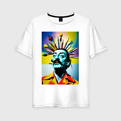 Футболка оверсайз женская Salvador Dali: Portrait, цвет: белый