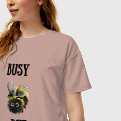 Футболка оверсайз женская Busy bee, цвет: пыльно-розовый — фото 2