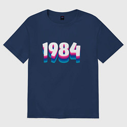 Футболка оверсайз женская Made in 1984 vintage art, цвет: тёмно-синий
