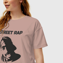 Футболка оверсайз женская Street style, цвет: пыльно-розовый — фото 2
