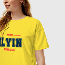 Футболка оверсайз женская Team Ilyin forever фамилия на латинице, цвет: желтый — фото 2