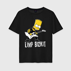 Женская футболка оверсайз Limp Bizkit Барт Симпсон рокер