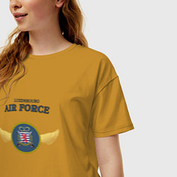 Футболка оверсайз женская Военно воздушные силы княжества Люксембург, цвет: горчичный — фото 2
