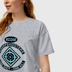 Футболка оверсайз женская X-COM sharpshooters, цвет: меланж — фото 2