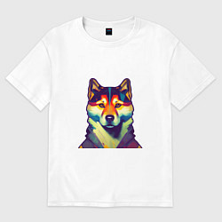 Футболка оверсайз женская Shibu inu dog, цвет: белый