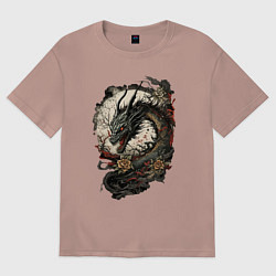 Женская футболка оверсайз Мифический японский дракон