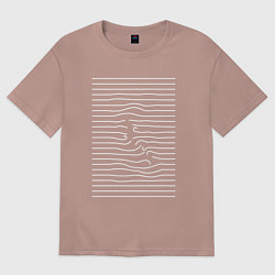 Футболка оверсайз женская Порванные нити минимализм, цвет: пыльно-розовый