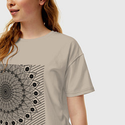 Футболка оверсайз женская Оставайся в гармонии мандала, цвет: миндальный — фото 2