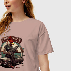 Футболка оверсайз женская Сhicken gun, цвет: пыльно-розовый — фото 2