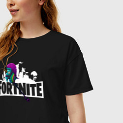 Футболка оверсайз женская Лошадка fortnite, цвет: черный — фото 2