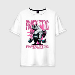 Женская футболка оверсайз Носорог и пауэрлифтинг