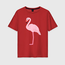 Женская футболка оверсайз Фламинго розовый